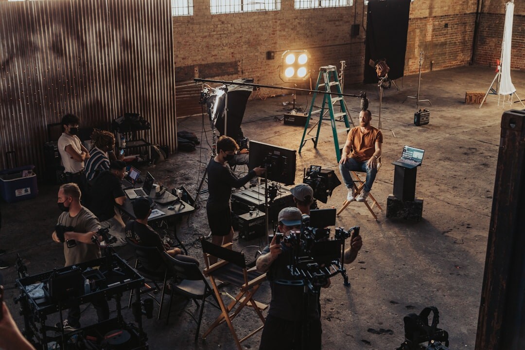 young actor on film set